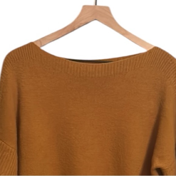 Madewell Flutter Sleeve Wool Blend Sweater Mustard Yellow Size Medium - Picture 6 of 10